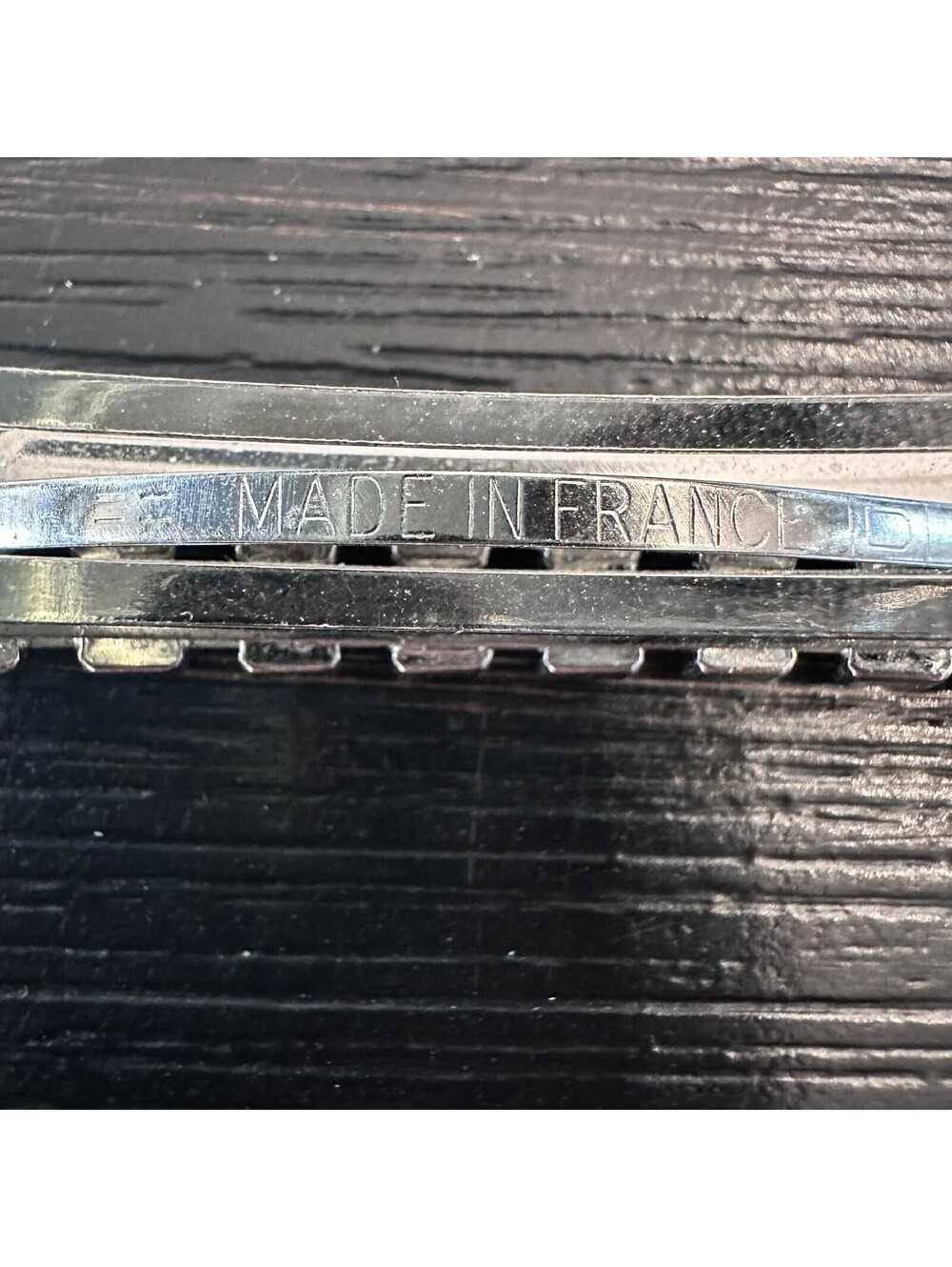 Vintage Made In France Rhinestone Barrette Clear Crystal Silver Tone Hair Clip - Picture 6 of 8